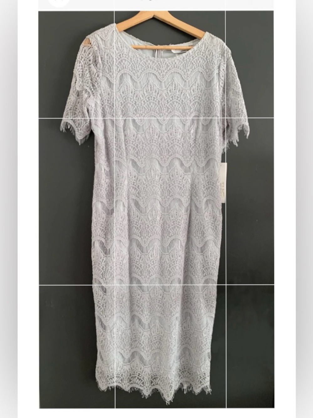 Jody California Light Blue-Gray Lace Sheath Dress XL NWT Made in USA